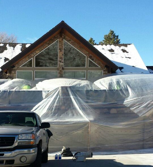 stucco repair tent