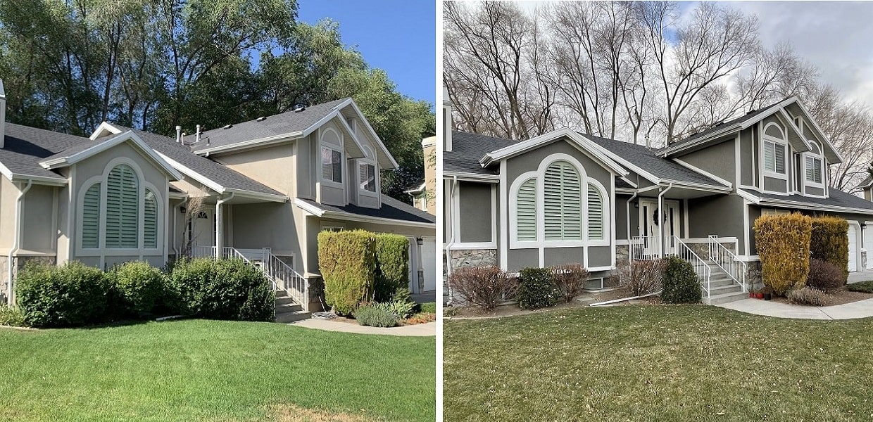 Stucco Remodel Before & After in Holladay, Utah by RAM Builders Stucco & Exteriors