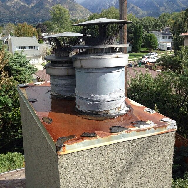 Checked your chimney cap lately?  It could look like this if it has never been maintained. #chimneycaps #roofleaks #stuccoleaks