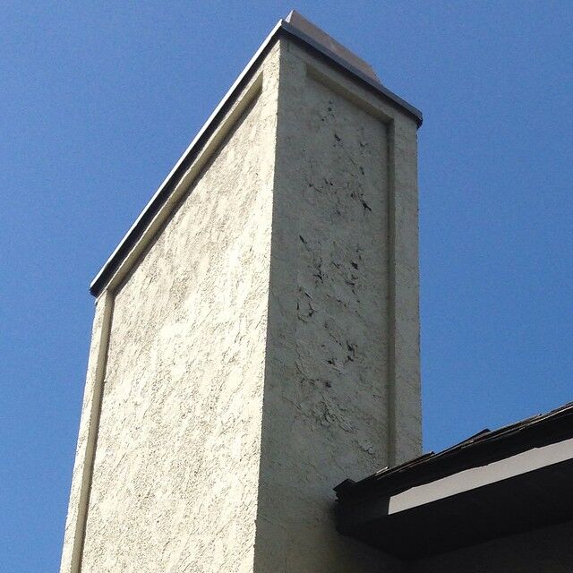 Often times this is the result of a chimney cap that was not maintained and fastened incorrectly.  #stuccorepair #stuccoleaks #roofleaks