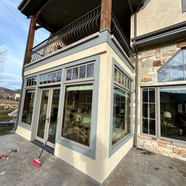 Residence in Midway, UT (December 2023): Post 2 - Shown here are (2) completion photos for the work completed at the breakfast nook areas. Among the work included was the weather stripping and seal upgraded around the door, flashing was installed at the base of the wall around the perimeter, among other work. A creative fix was added at the column base to deck transition by saw curfing the columns and adding a flashing to divert water. This a cost-effective solution to avoid removing the entire deck and installing a moisture barrier below the deck.