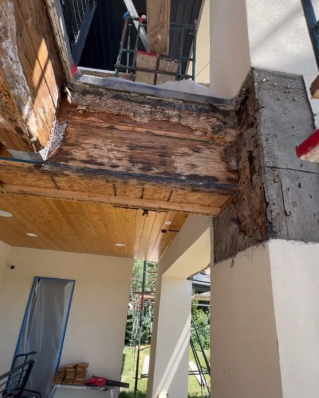 Found a rotted beam on this upper floor deck in Park City! Ensuring structural integrity is key to safety and longevity. Time to replace and reinforce to keep this deck sturdy and secure for years to come.
-
-
-
 #ParkCity #DeckRepair #StuccoSpecialists #RamBuilders #homerenovation #HomeImprovement #Utah #DryRotRepair #homeexterior #StuccoRepair #Stucco #Construction #Homerepair #ExteriorSolutions